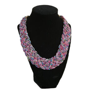 Maisie Corded braided Periwinkle Mix necklace Adjustable 90s vintage